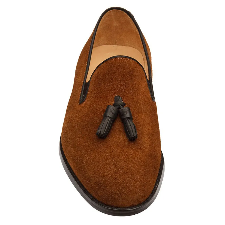 Tan Suede Tassel Loafer