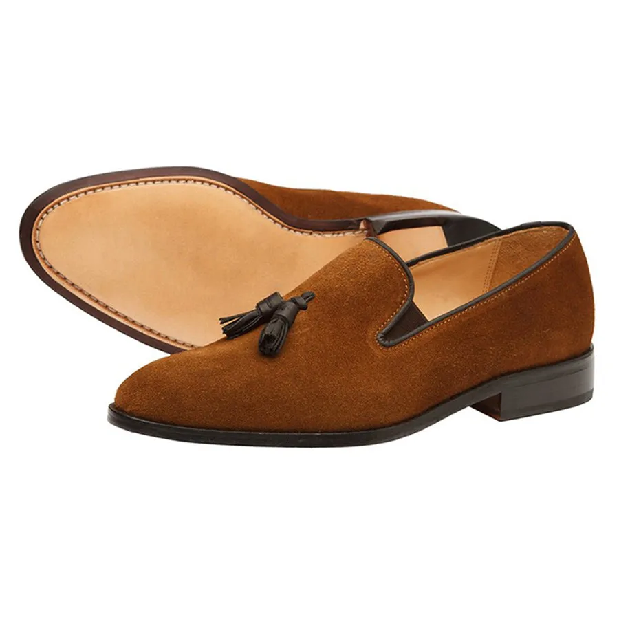 Tan Suede Tassel Loafer