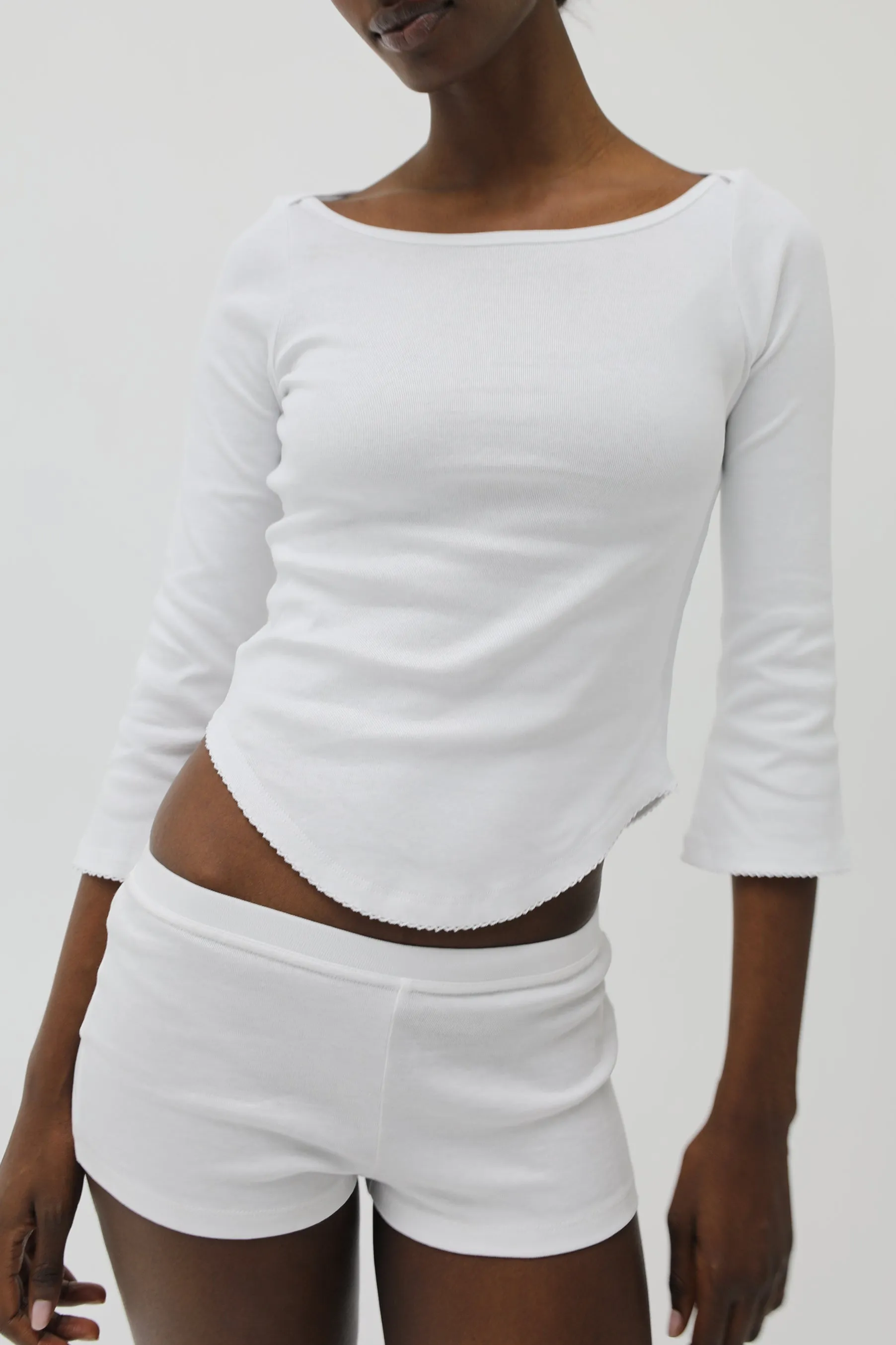 The Boyshort: Cotton Jersey White