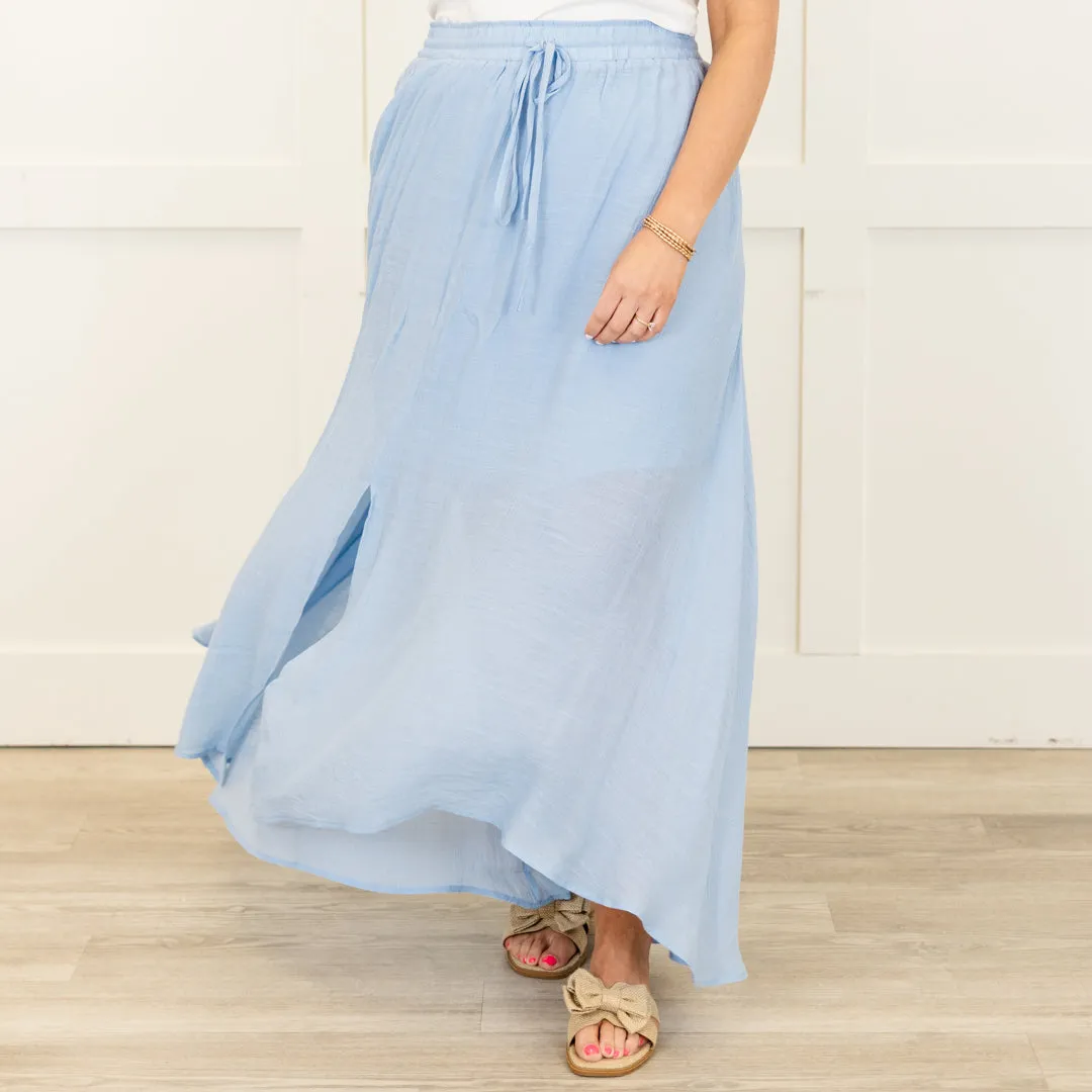 The Break Is Over Skirt, Misty Blue