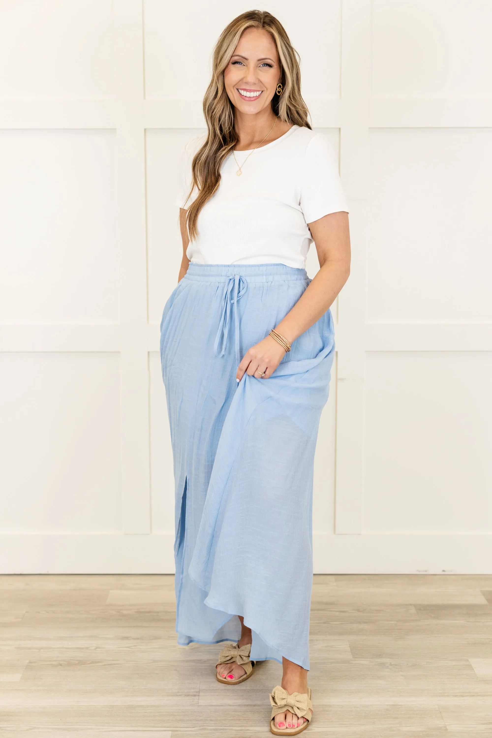 The Break Is Over Skirt, Misty Blue