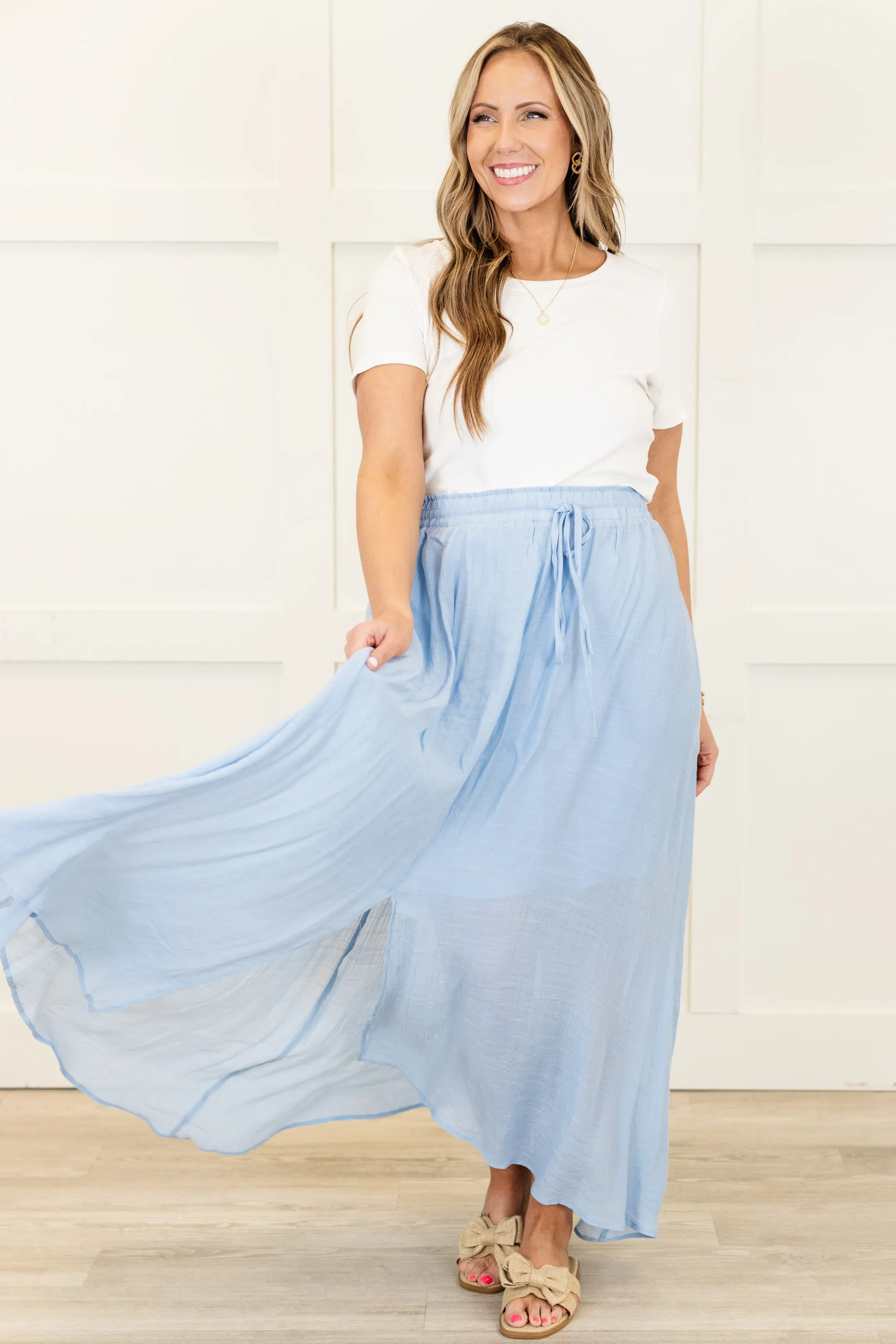The Break Is Over Skirt, Misty Blue