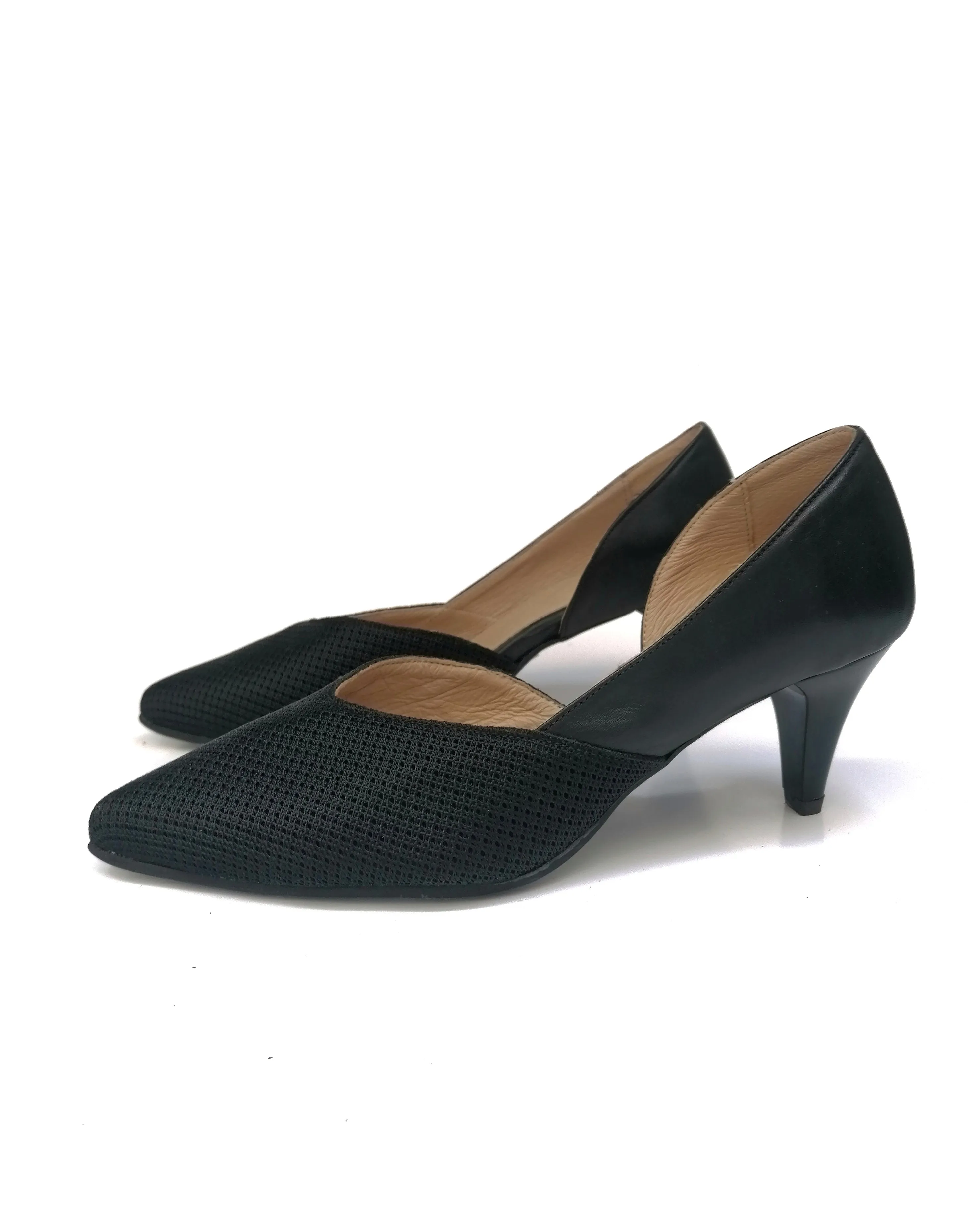 THE NEW - BLACK & BLACK MESH HEELS