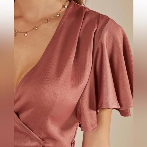 THIN ICE DRESS IN ROSE SATEEN