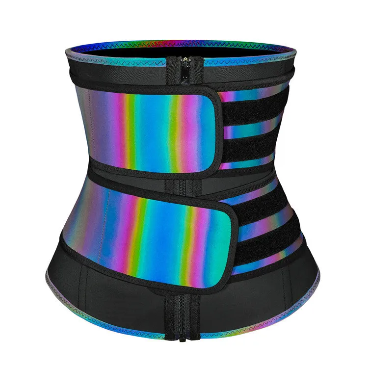 Tummy Control Reflective Double Strap Waist Trainer Corset Latex Waist Shaper
