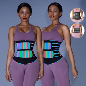 Tummy Control Reflective Double Strap Waist Trainer Corset Latex Waist Shaper