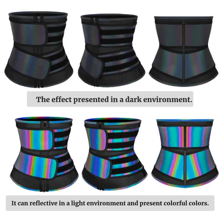Tummy Control Reflective Double Strap Waist Trainer Corset Latex Waist Shaper