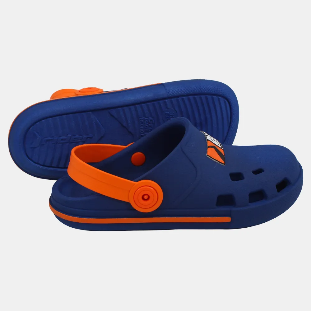 Unisex Rubber Clogs Slippers - Blue/Orange