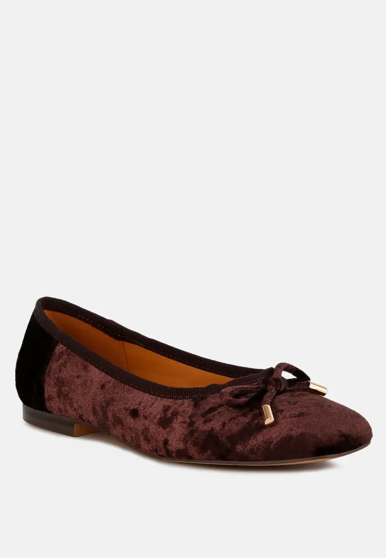 Velvet Bow Ballerinas By RAG