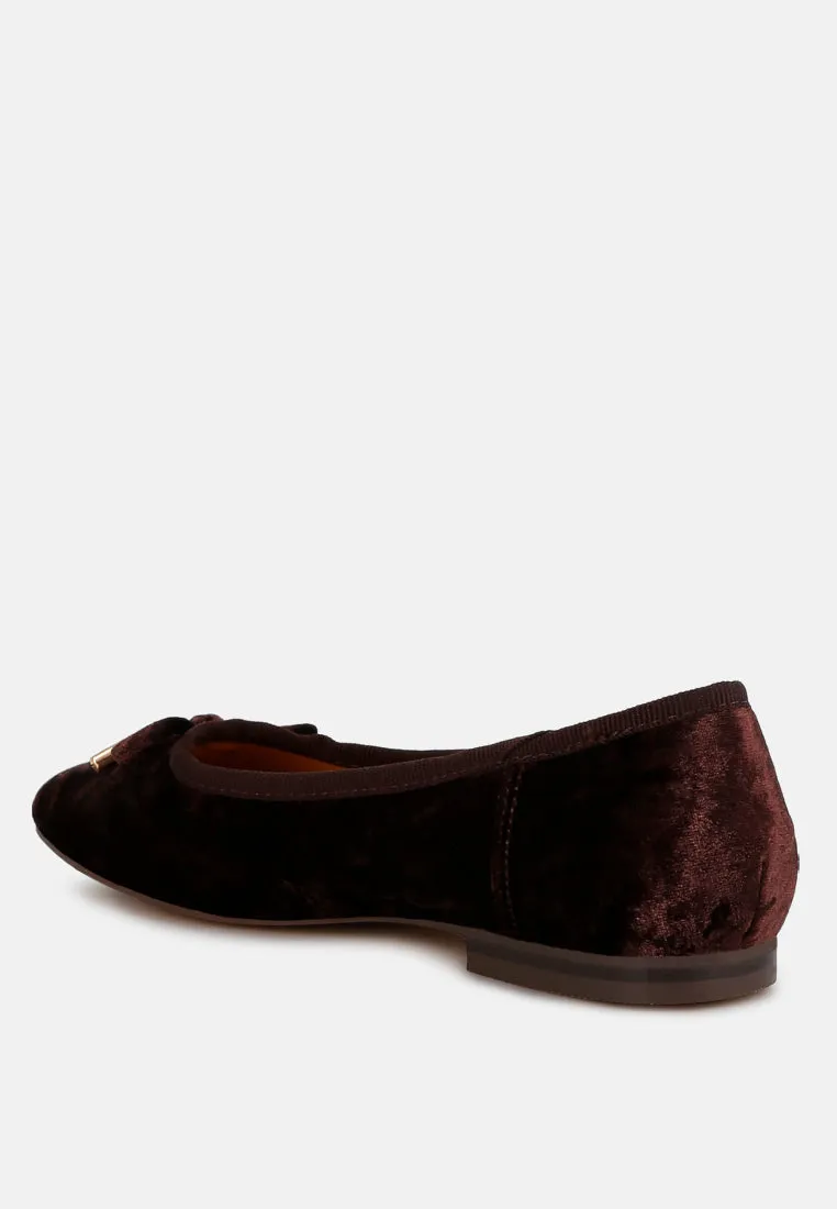 Velvet Bow Ballerinas By RAG