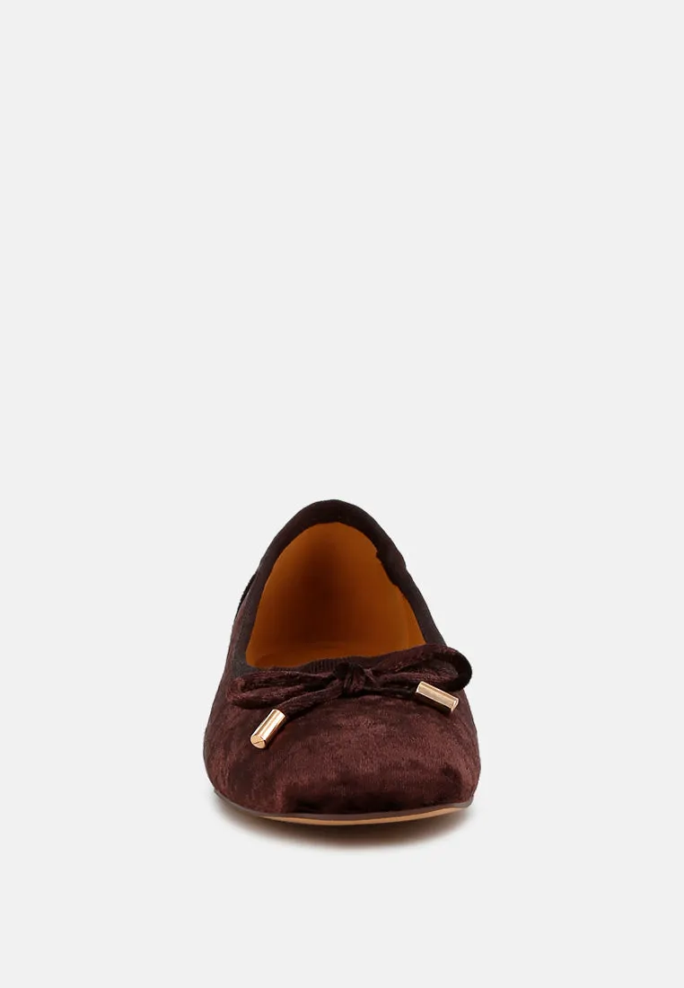 Velvet Bow Ballerinas By RAG