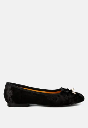 Velvet Bow Ballerinas By RAG