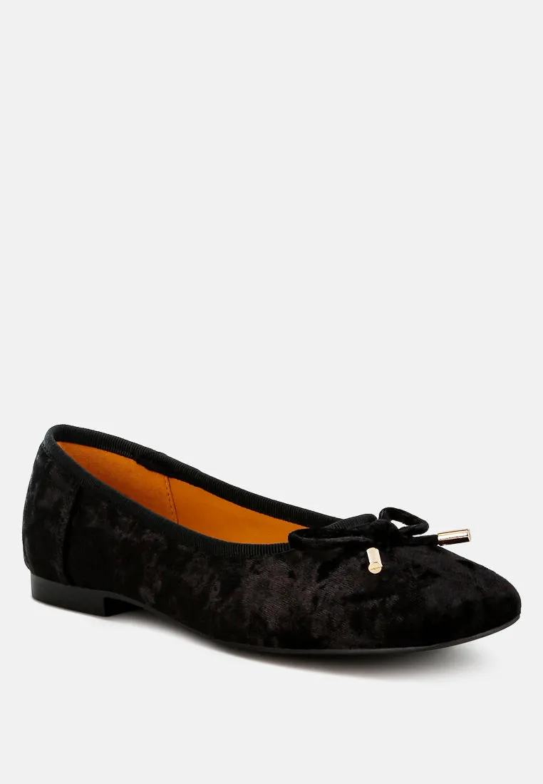 Velvet Bow Ballerinas By RAG