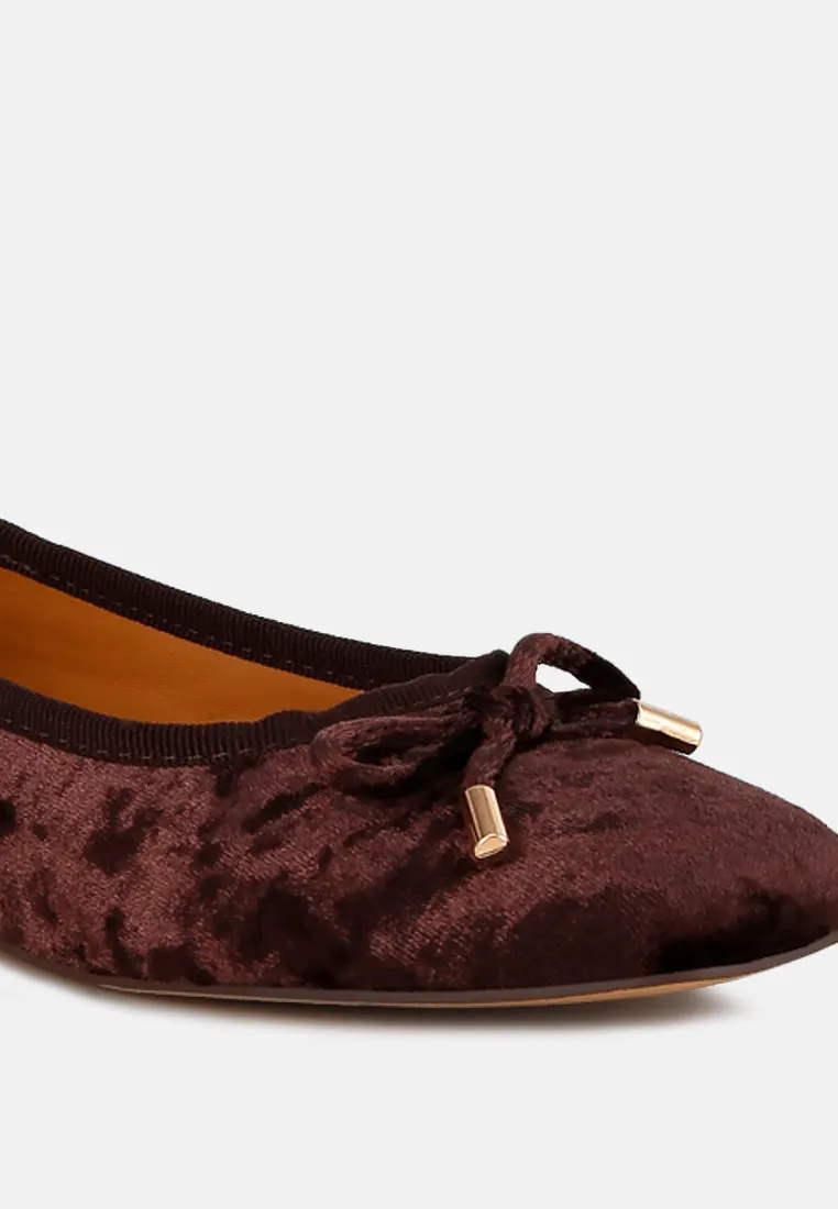 Velvet Bow Ballerinas By RAG