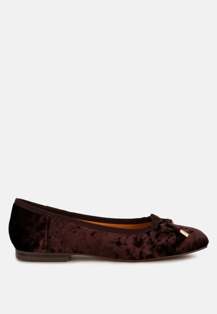 Velvet Bow Ballerinas By RAG