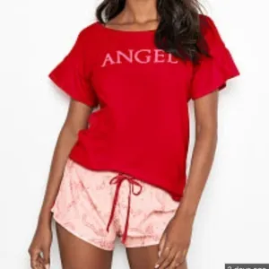 Victorias Secret Valentines Sleep tee XS &quot;Angel&quot; Red Pajama