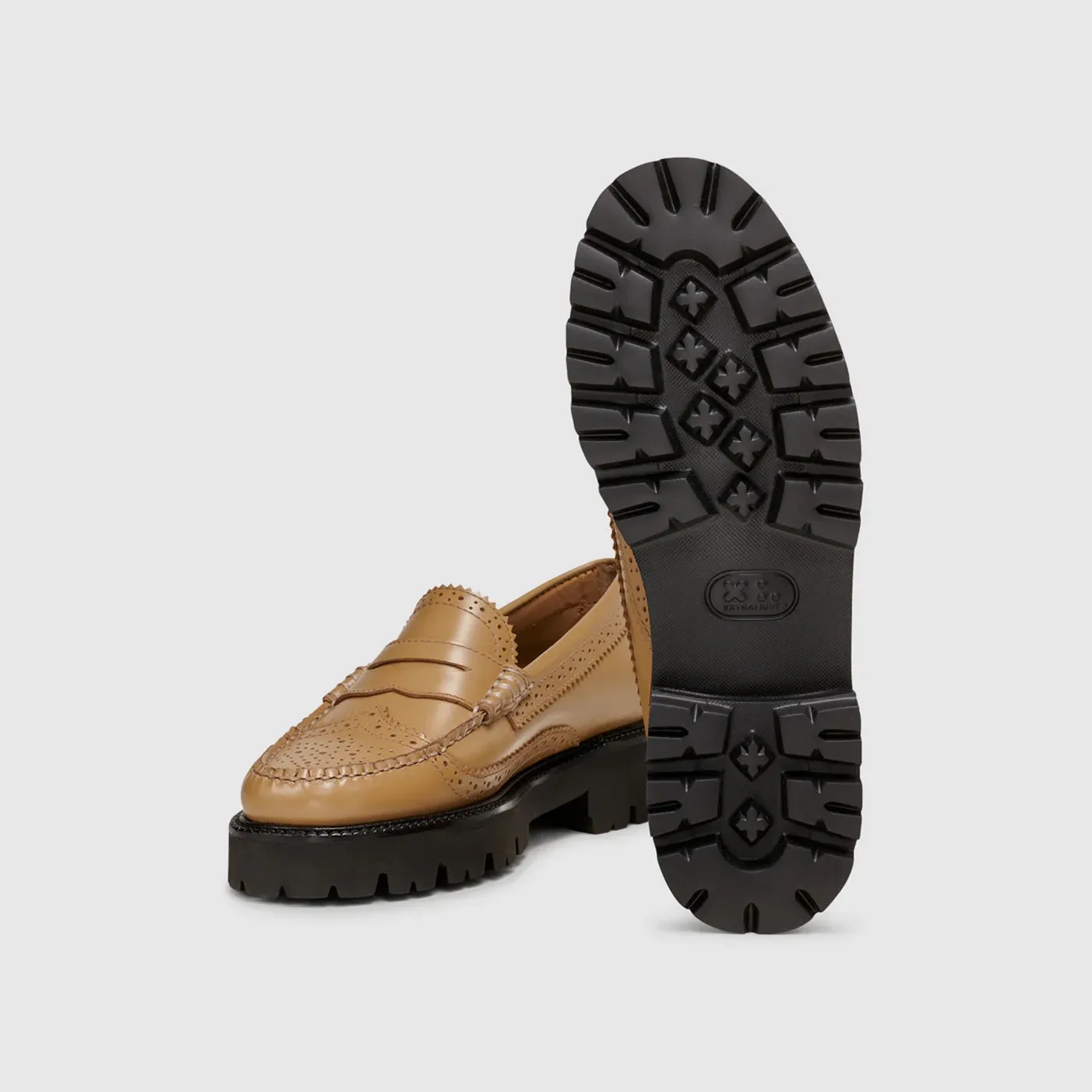 Whitney Brogue Super Lug Weejuns Loafer in Tan