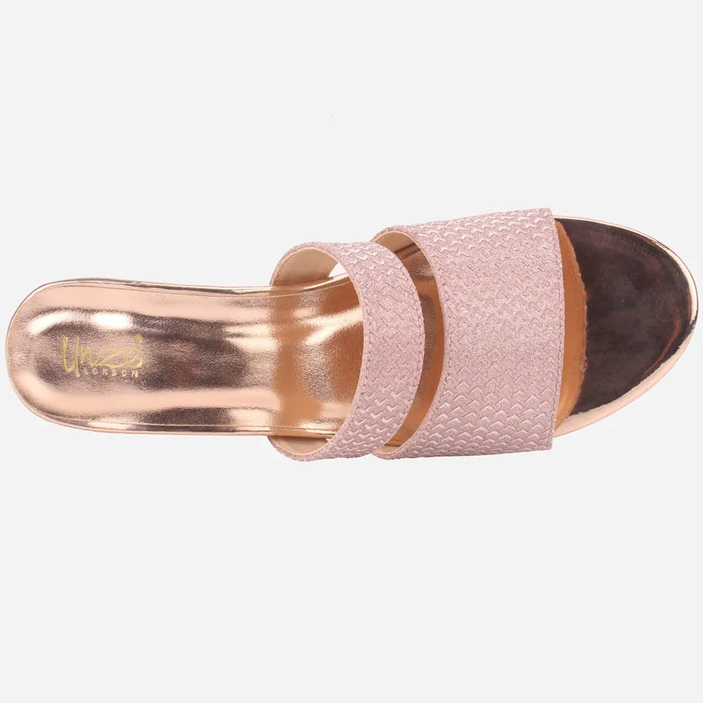 Womens "KENEDY" Shimmery Slip Ons Summer Sandals