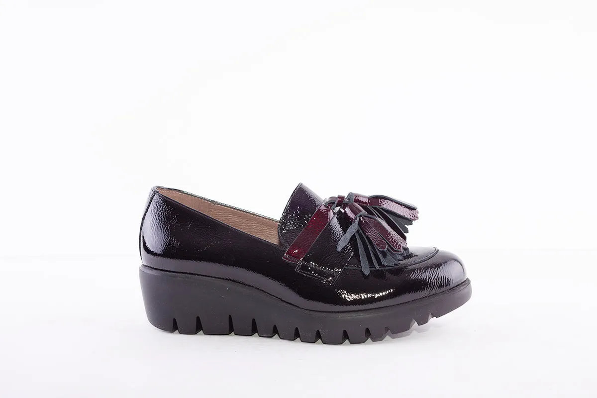 WONDERS - C-33174 SLIP-ON WEDGE SHOE - BLACK