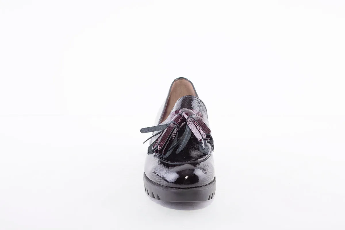 WONDERS - C-33174 SLIP-ON WEDGE SHOE - BLACK