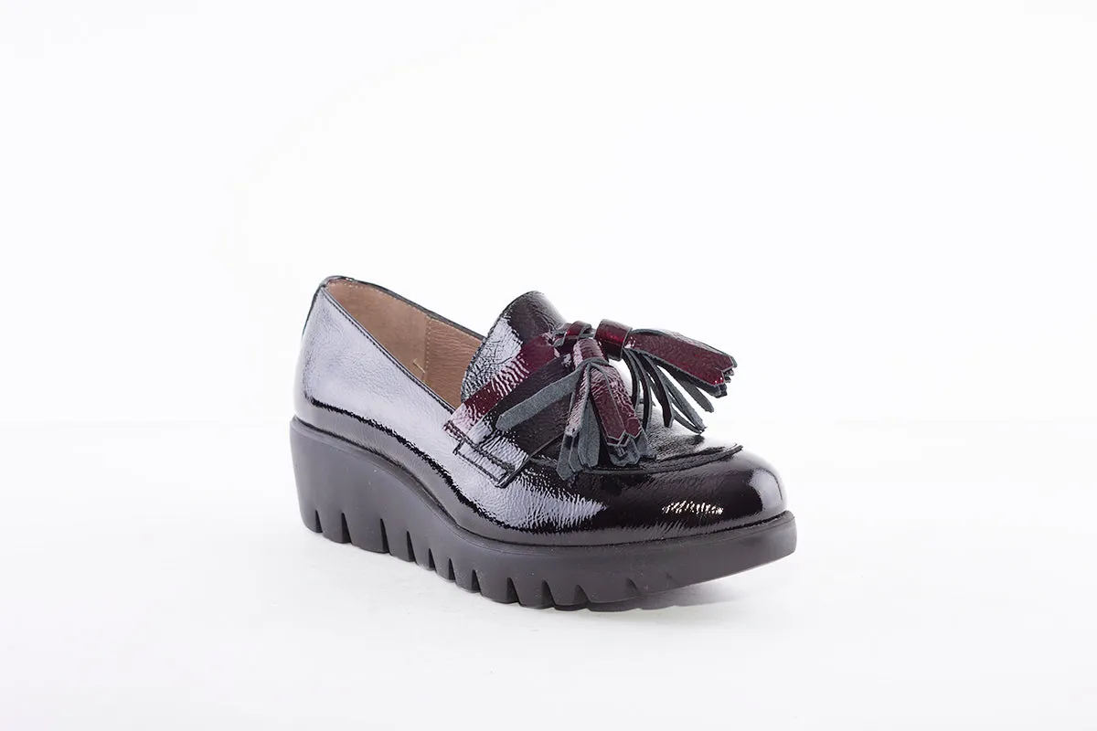 WONDERS - C-33174 SLIP-ON WEDGE SHOE - BLACK