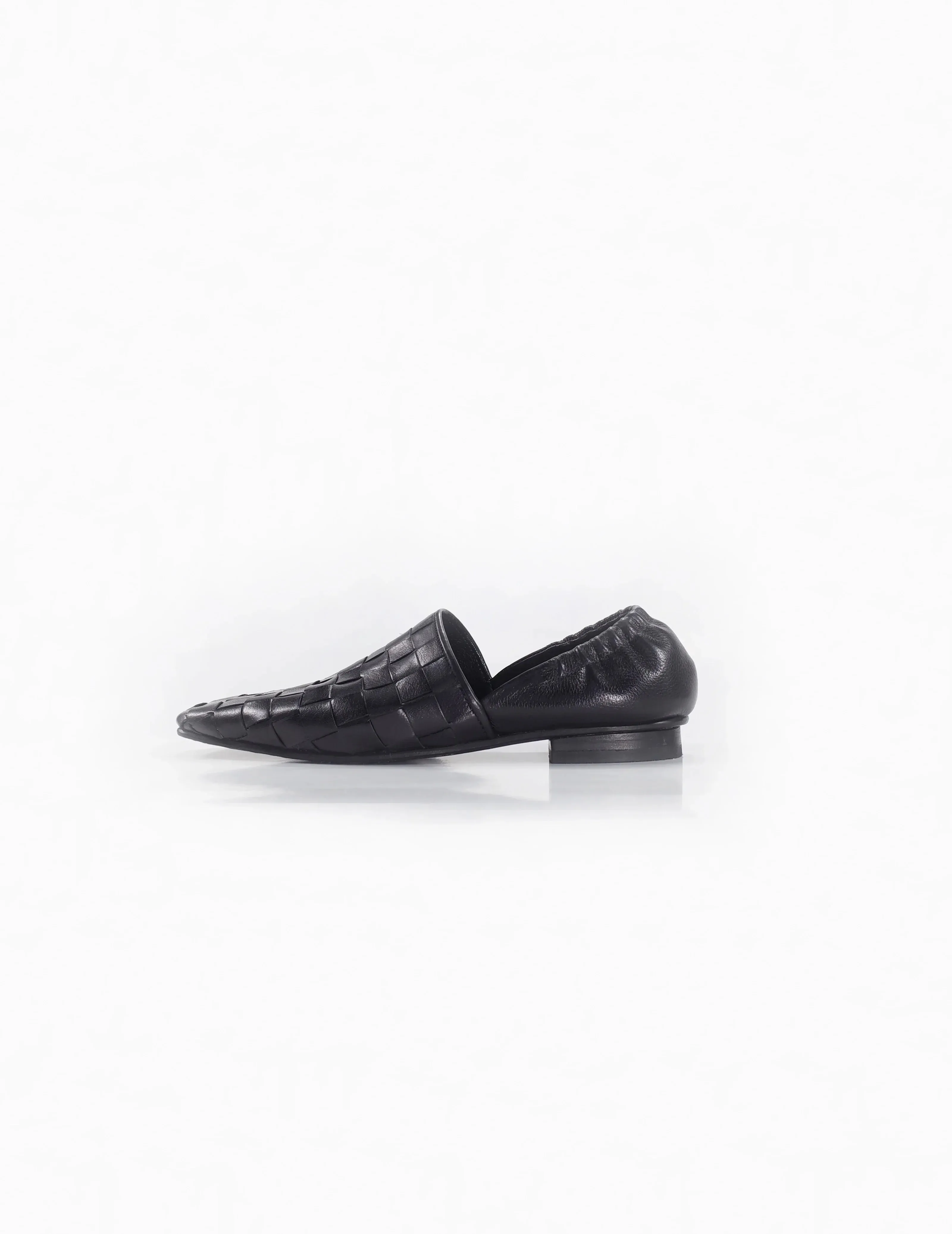 Woven Square Toe Slip-On Loafers
