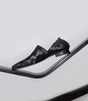Woven Square Toe Slip-On Loafers