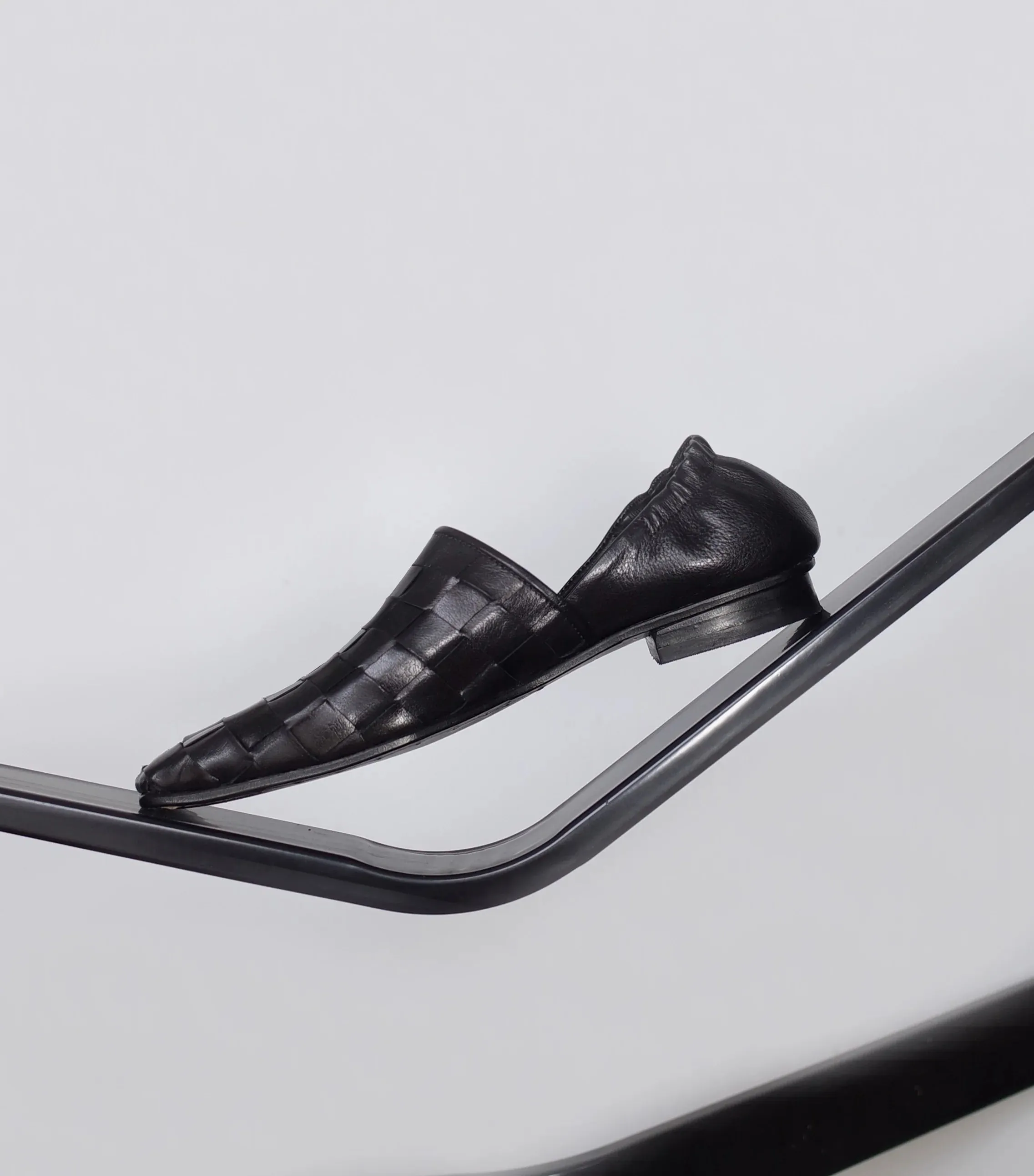 Woven Square Toe Slip-On Loafers