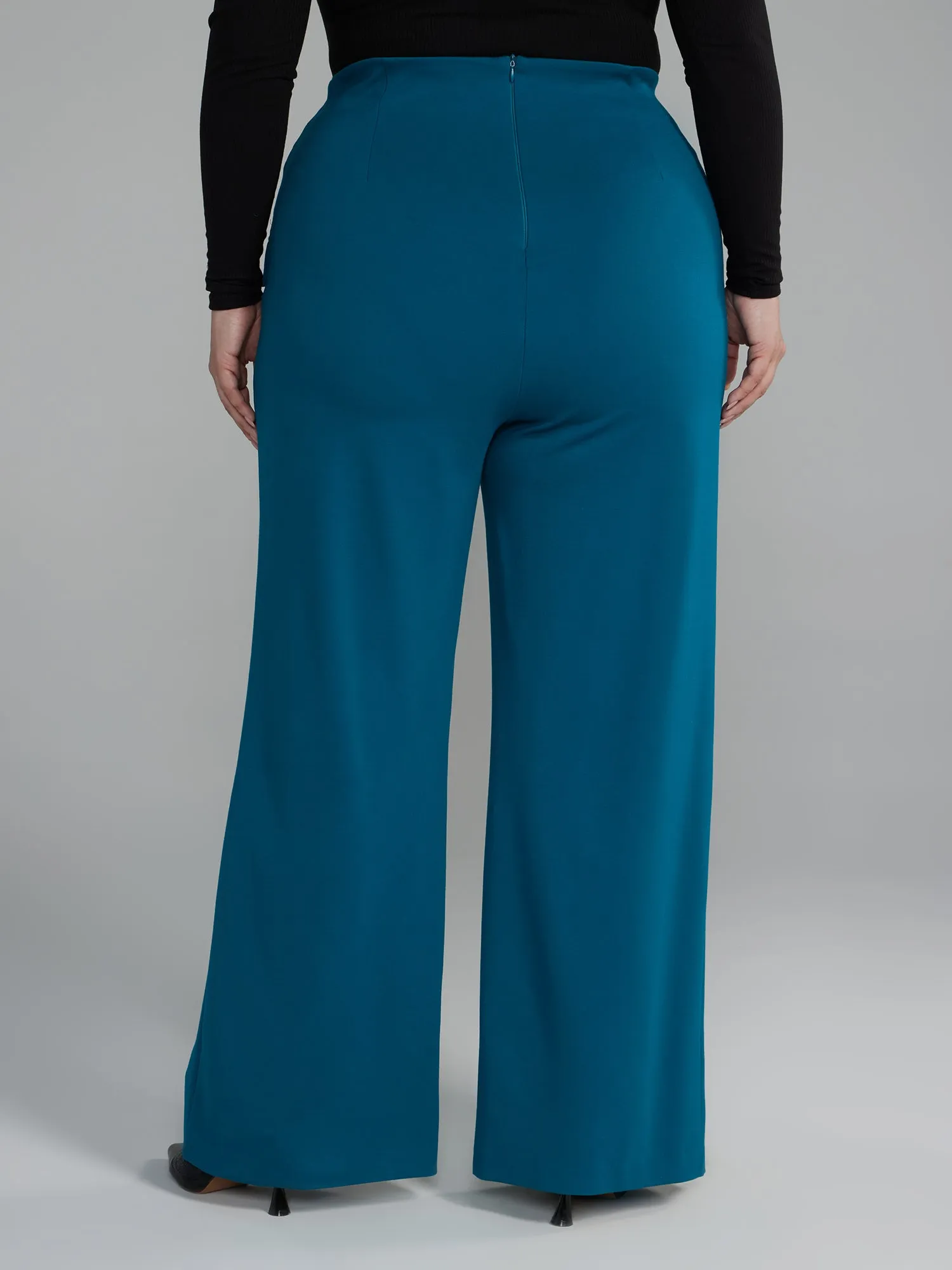 Zipper Detail Straight Leg Pants