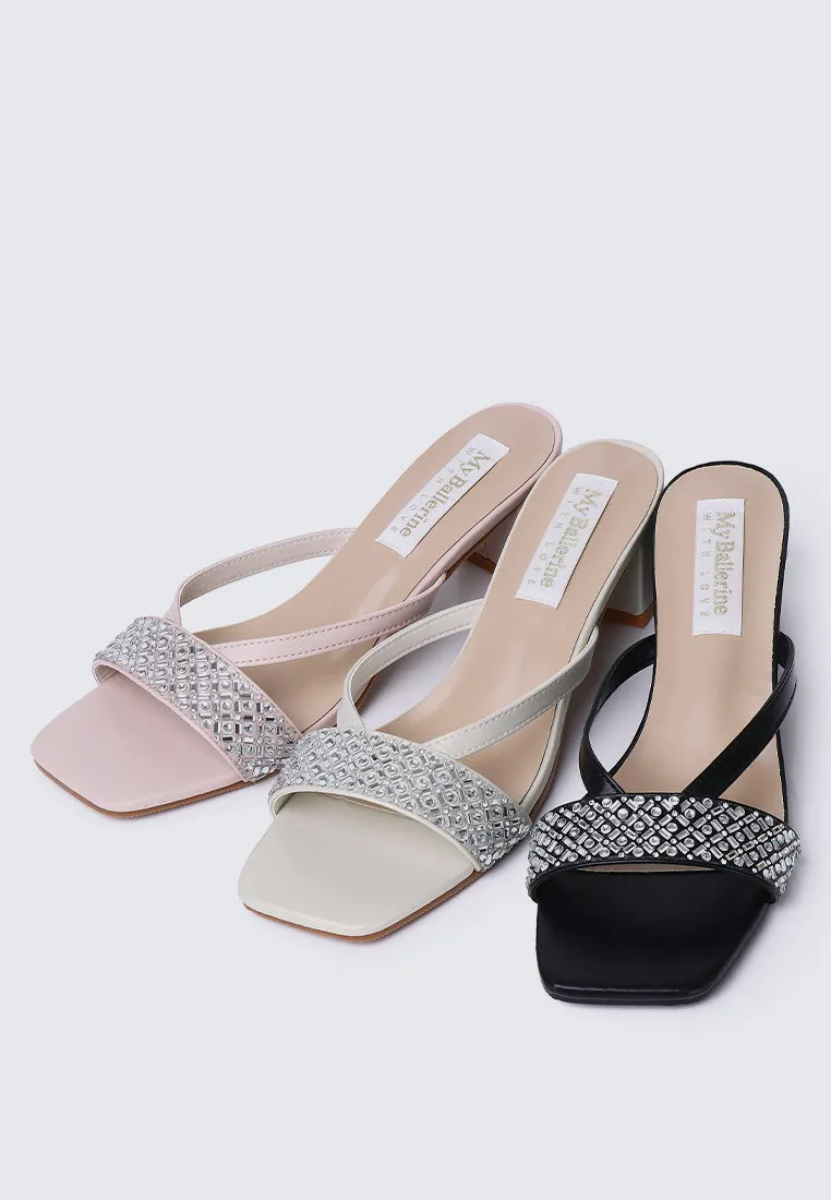 Zofi Comfy Heels In Pearl
