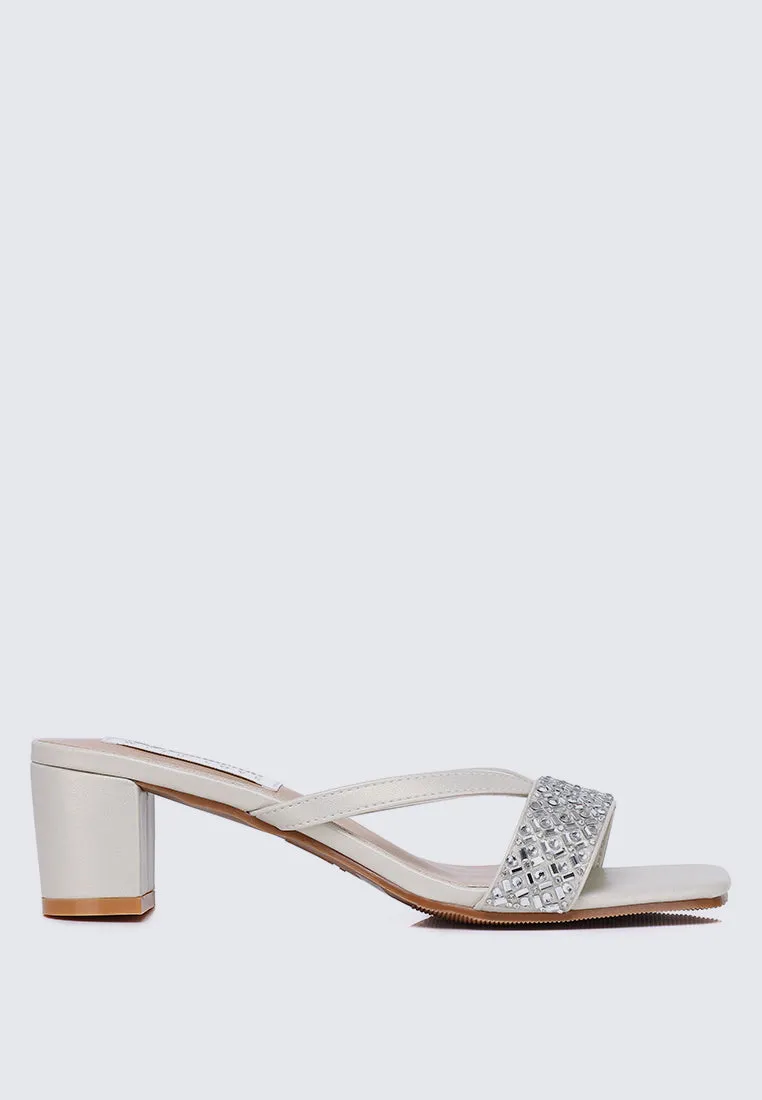 Zofi Comfy Heels In Pearl