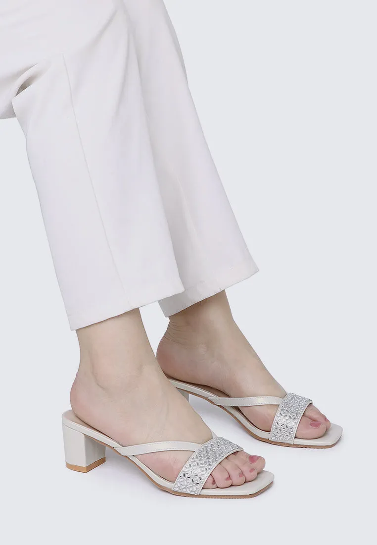 Zofi Comfy Heels In Pearl