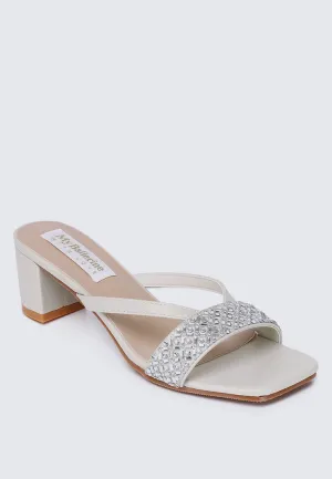 Zofi Comfy Heels In Pearl